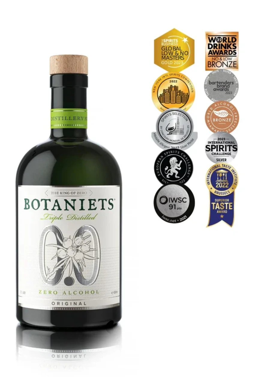 Bouteille de Botaniets Original, spiritueux sans alcool belge